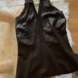 Prada leather tank top